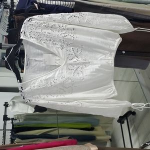 Zara white linen blouse